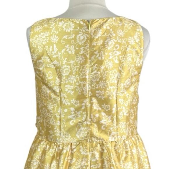 eShakti Women’s Plus Dress Fit Flare Ruched Waist Yellow Floral Size 14/16 - Picture 8 of 12